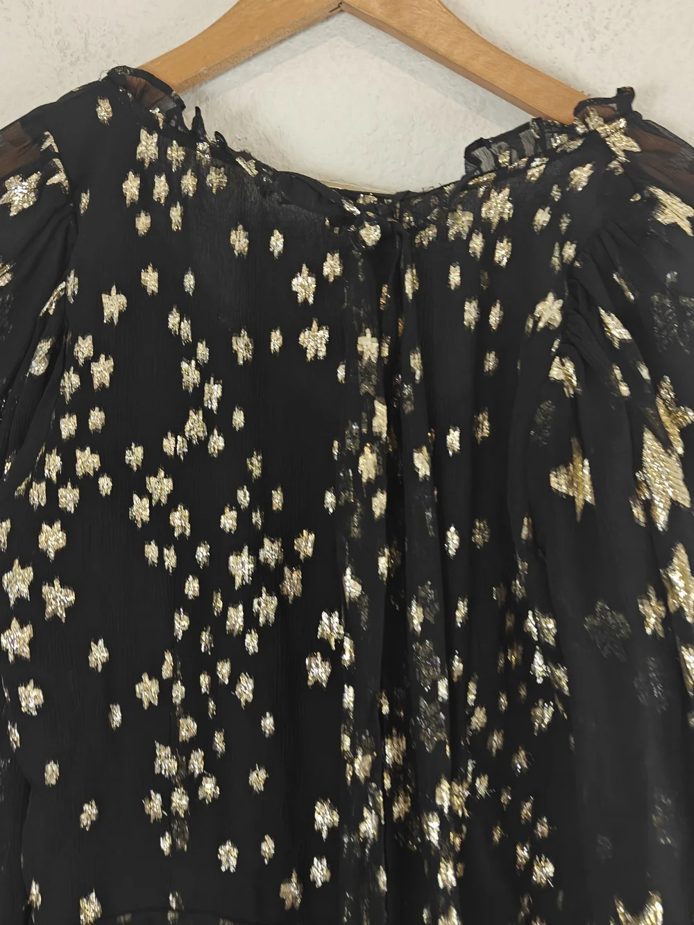 LoveShackFancy Rina Metallic Star Mini Dress Silk Blend Fairytale Party Sz 2 - Picture 14 of 16